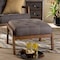 Baxton Studio Naeva Mid-Century Grey Upholstered Walnut Finished Wood Footstool 160-9946 - alternate 4